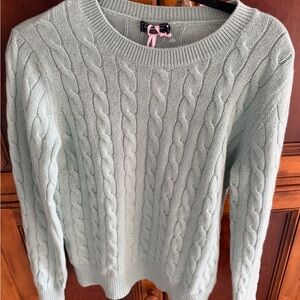 Vineyard Vines Cable Knit Sweater in Soft Green-mist green